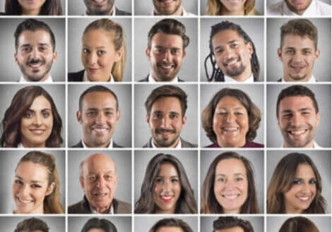 Gesichtslähmung - Fotos verschiedener Menschen