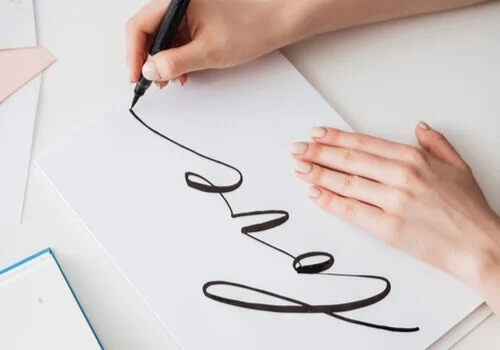 Ein Schriftzug im Handlettering.