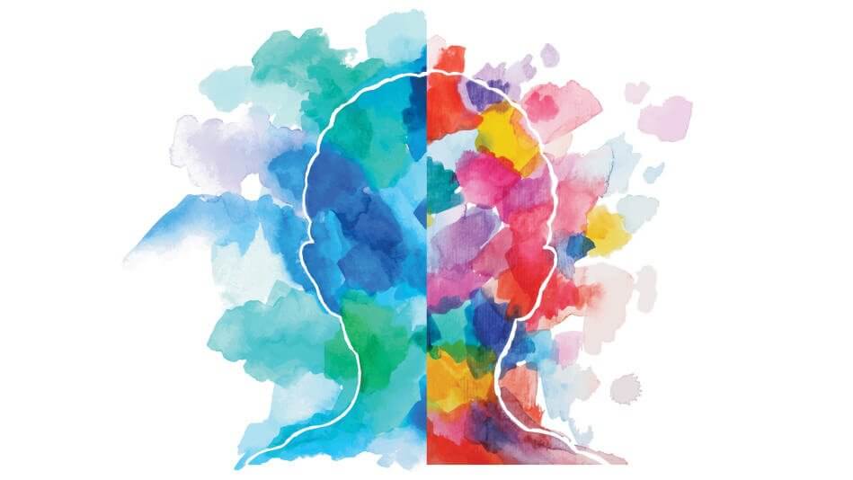 Persönlichkeitstests - farbiger Kopf