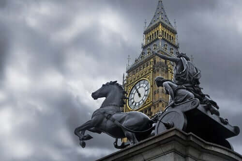 Boudicca - Statue mit Pferd und Streitwagen