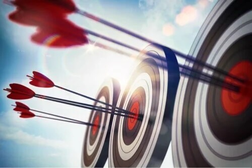 Zielscheiben, die das Phänomen des texanischen Scharfschützen verdeutlichen.