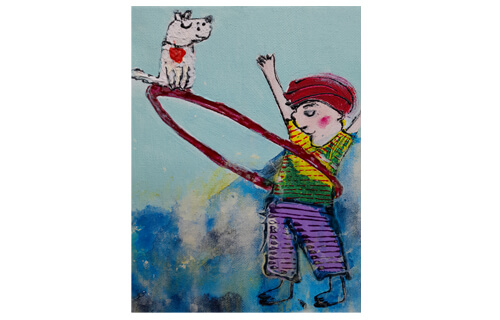 Kind spielt mit Hund © Anja Mannhard