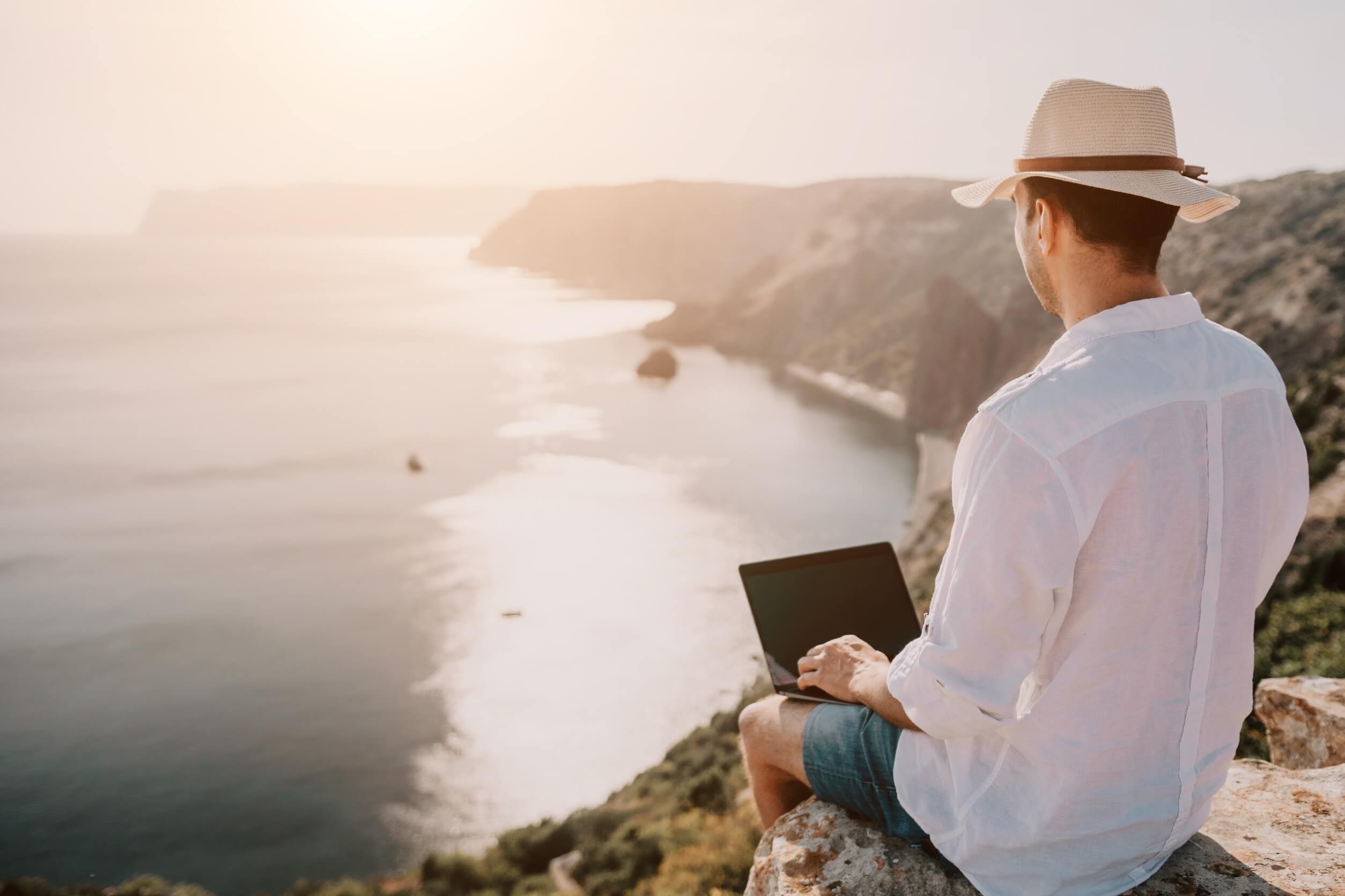 Digitaler Nomade liebt mobiles Arbeiten